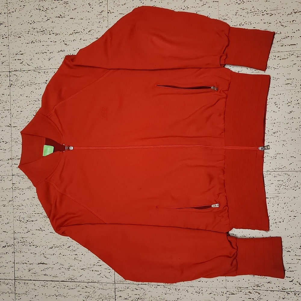 Hugo Boss Orange Embroidered Logo Full Zip Track Jacket Style Collar Sweater